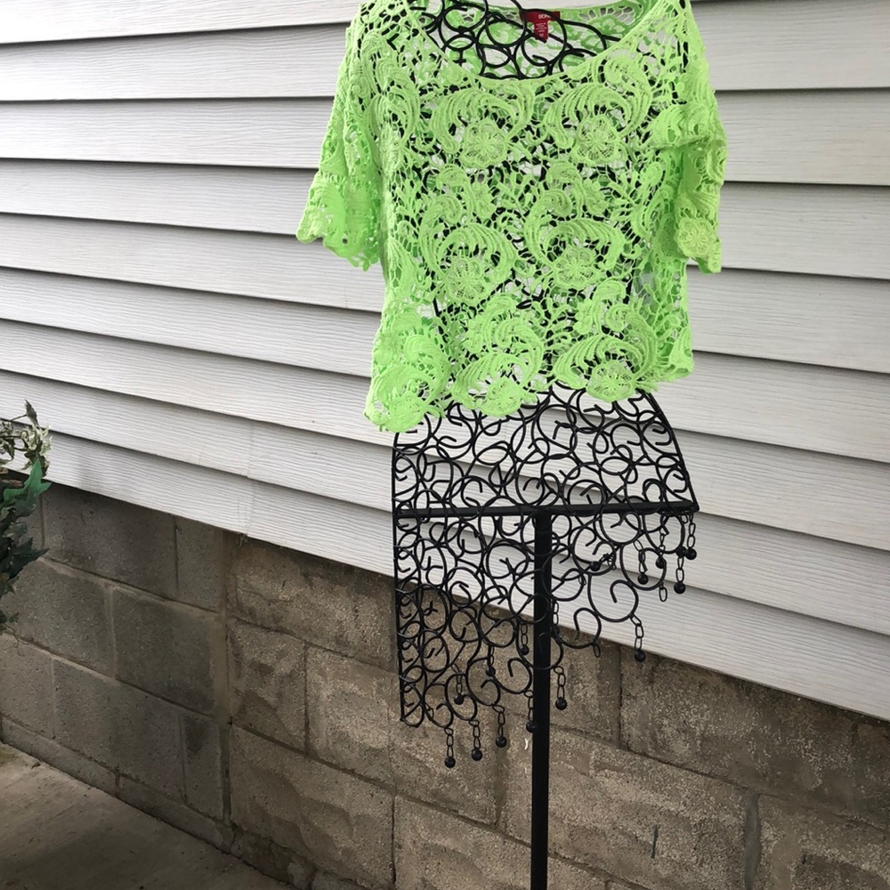 Lime green crochet top